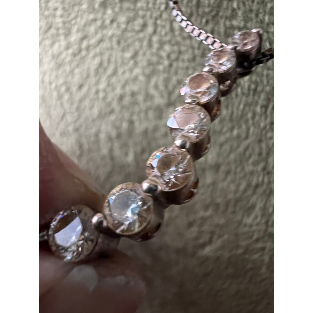 925 Danecraft Sterling Silver Necklace w/ SAI Crystal Drop Pendant Vintage - Picture 2 of 7